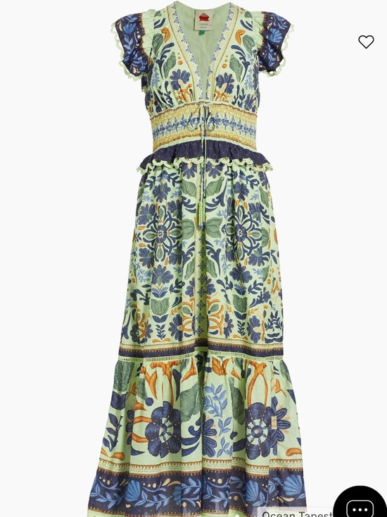 FARM Rio Dresses & Skirts - FARM Rio Mint Green and Navy Cotton Floral Maxi Dress